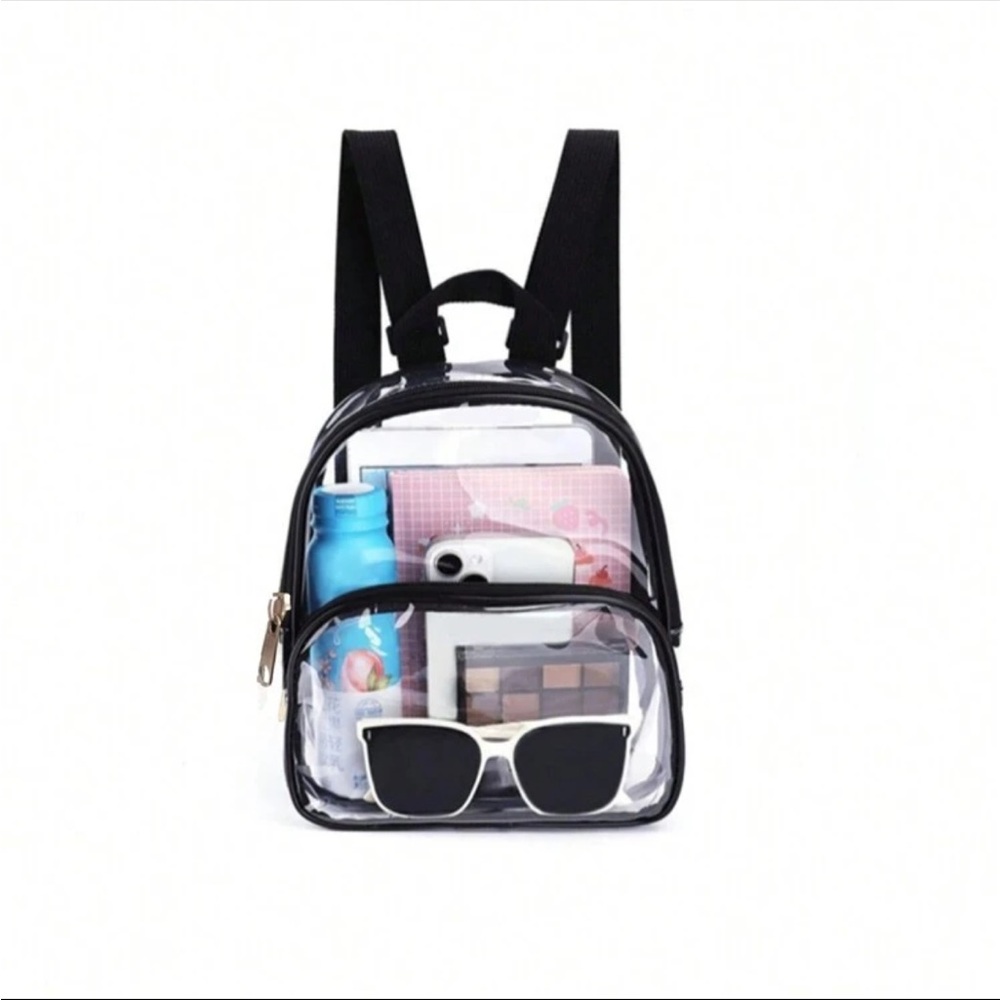 Clear Mini Backpack with Black Trim